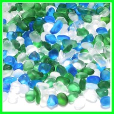 Frosted Sea Glass Pebbles 0.85LB - Safe Decorative Filler for Aquariums  Crafts