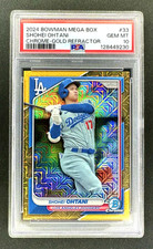 2024 Shohei Ohtani Bowman Chrome Mega Box Mojo Gold Refractor 38/50 PSA 10