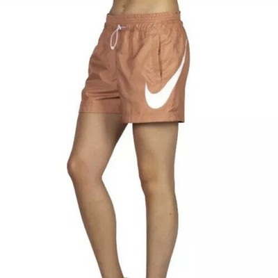 Nike Dri Fit Womens Size Medium Woven Swoosh Loose Fit Shorts Rose Gold | eBay