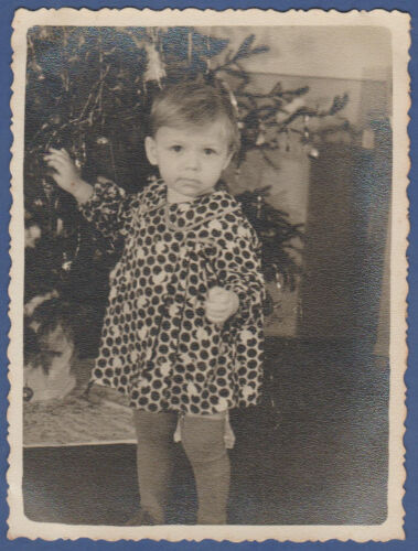 Beautiful Girl in costume near the Christmas tree, Soviet Vintage Photo USSR - Picture 1 of 2