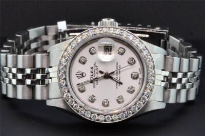 Rolex Oyster Perpetual Date Just Women's Stainless Steel Diamond