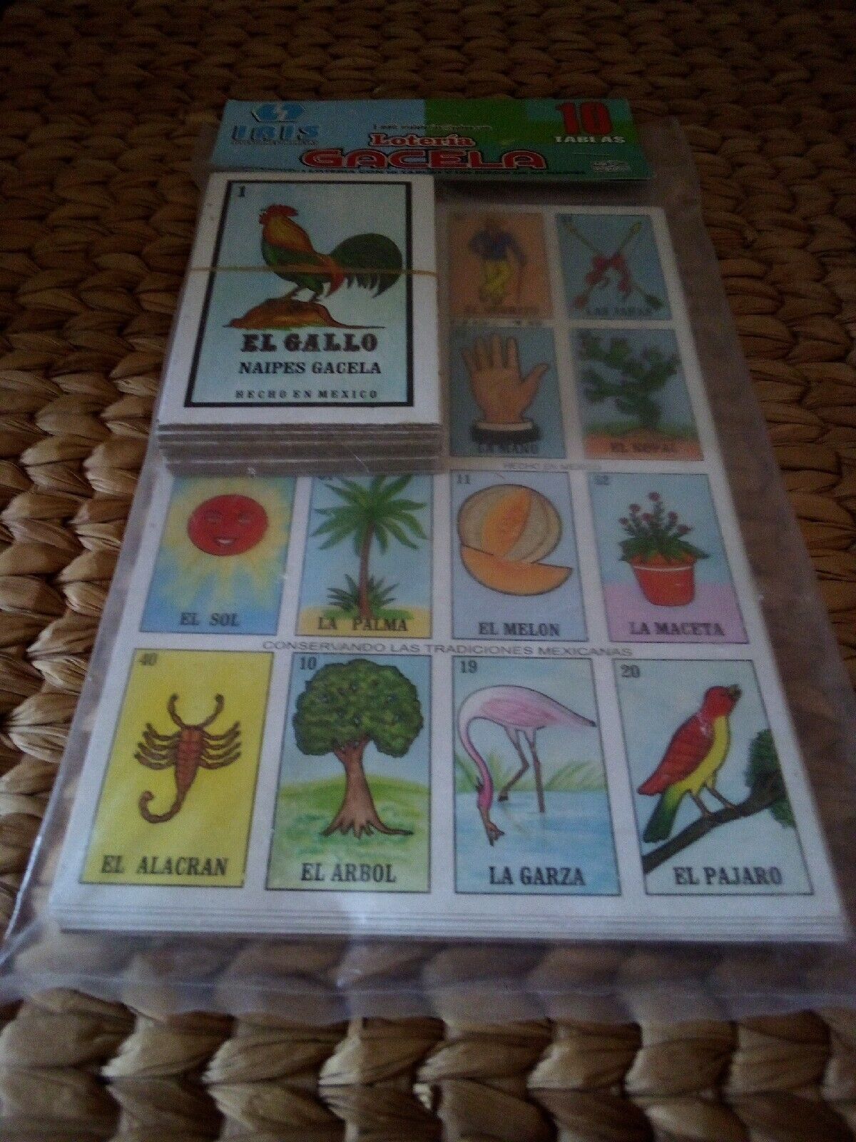 LOTERIA Mexicana Family Set of 10 Boards and Cards Bingo Gacela El Borracho  for sale online