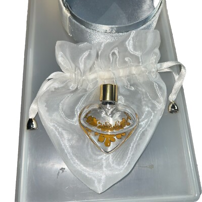 CARON Collectible Heart Shaped Gold Painted Flowers Numbered Perfume Flacon