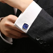 Vintage Men Cufflinks 1 Pair of Shirt Suit Cuff Links Jewelry Rhinestone Classic