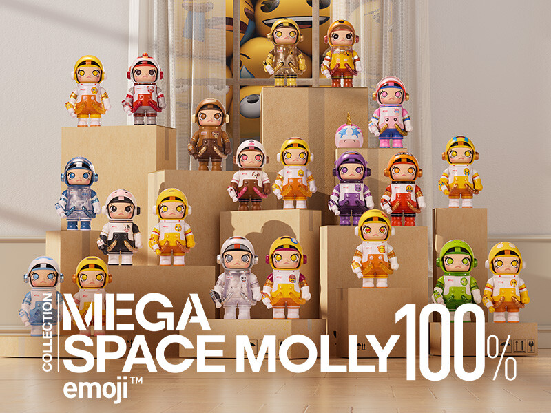 匿名配送popmart MEGA space molly 100% emoji MEGA SPACE MOLLY 100% × emoji™ Series – Kouhigh Toys