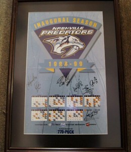 Signed and Framed 1998-1999 NASHVILLE PREDATORS Poster 8 Signatures PSA/DNA LOA
