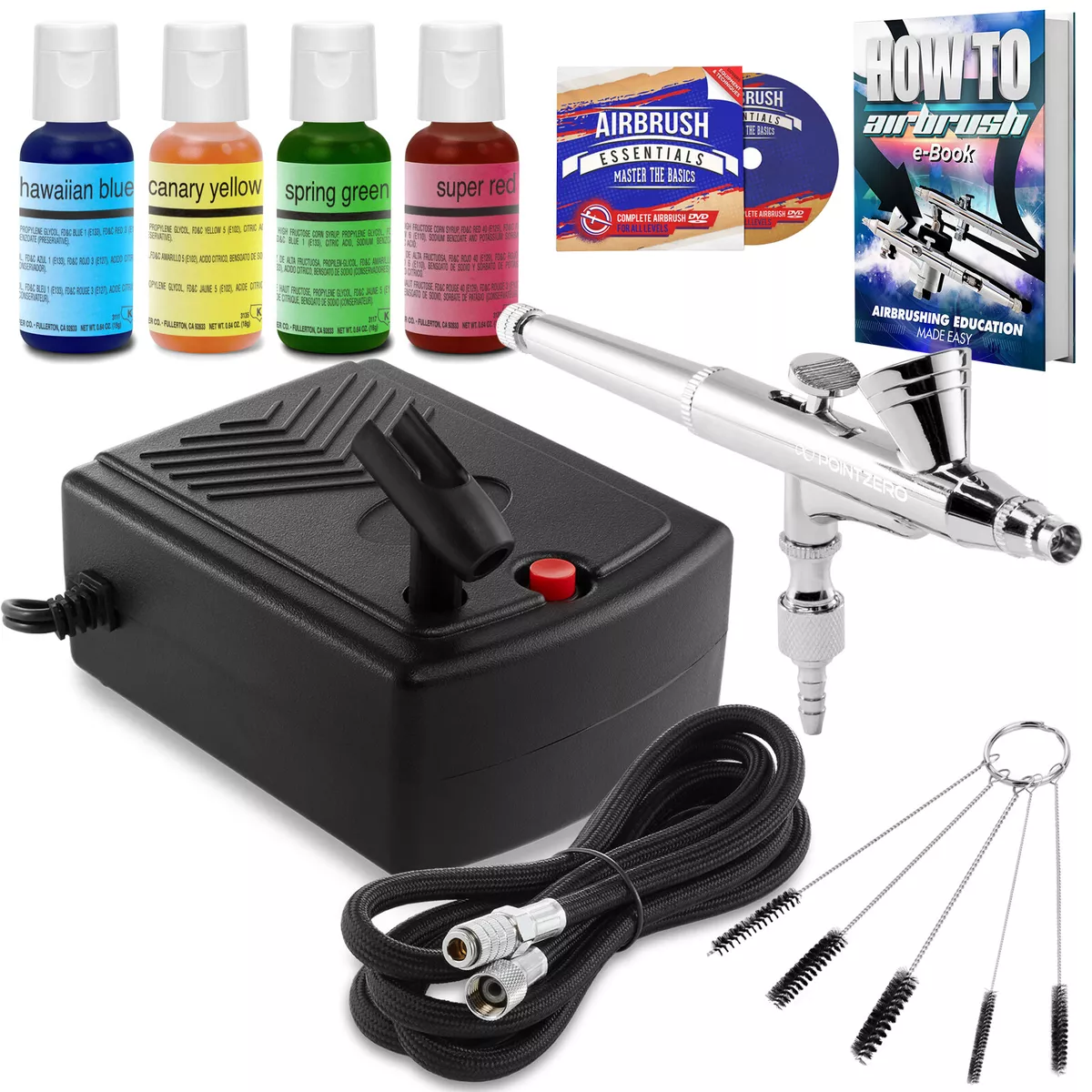 PointZero Airbrush Dual Action Airbrush Kit with 3 Airbrushes