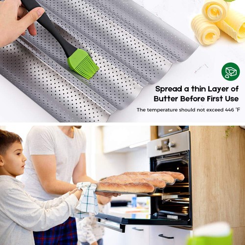Non-stick Stainless Steel French Bread Baking Tray Baguette Bake Mold Pan - Picture 6 of 23