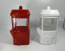 Target Glass Popcorn Cart Canister Jar (1) Red (1) White - Carnival Theme Sealed