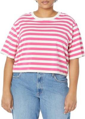 The Drop Damen Sydney T-Shirt, kurzer Cropped-Stil, Rundhalsausschnitt