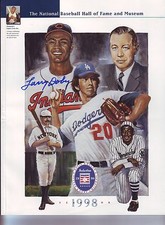 LARRY DOBY SIGNED 1998 HALL OF FAME YEARBOOK DON SUTTON LEE MacPHAIL ROGAN DAVIS