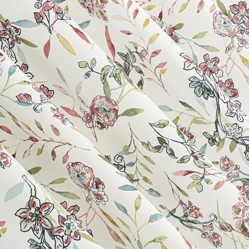  Lily Garden Acuarela Floral Ahorro de Energía 54"W x 84"L (Pack de 1) Rosa Rosa Foto 3 de 4