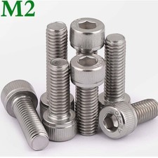 M2 Metric 304 Stainless Steel Hex Socket Head Cap Screws Allen key Bolts DIN 912
