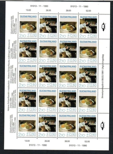 FINLAND MNH 1991 SG1248-1249 PAINTINGS BY HELENE SCHJERFBECK SHEET