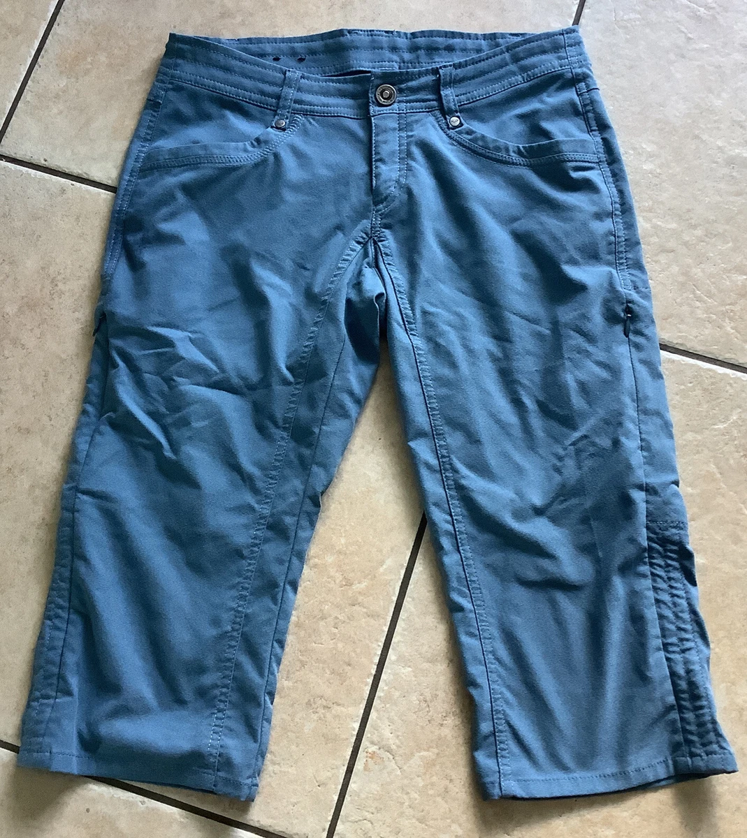 Kuhl~Trekr Kapri~Outdoor Hiking Capri Crop Pants Womens Size: 2 Blue 6236