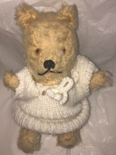 Antique Teddy Bear Little Bitty 7 in, old gold mohair fully jointed, over-loved