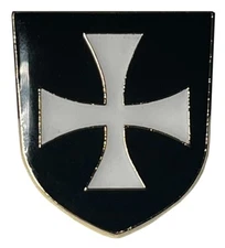 Knights Templar Black Shield Motorcycle Hat Cap Lapel Pin