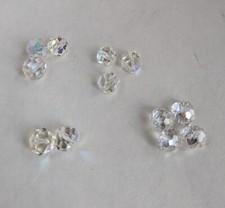 Swarovski And Austrian Crystal Mixed Beads Round Faceted AB Lot of 12