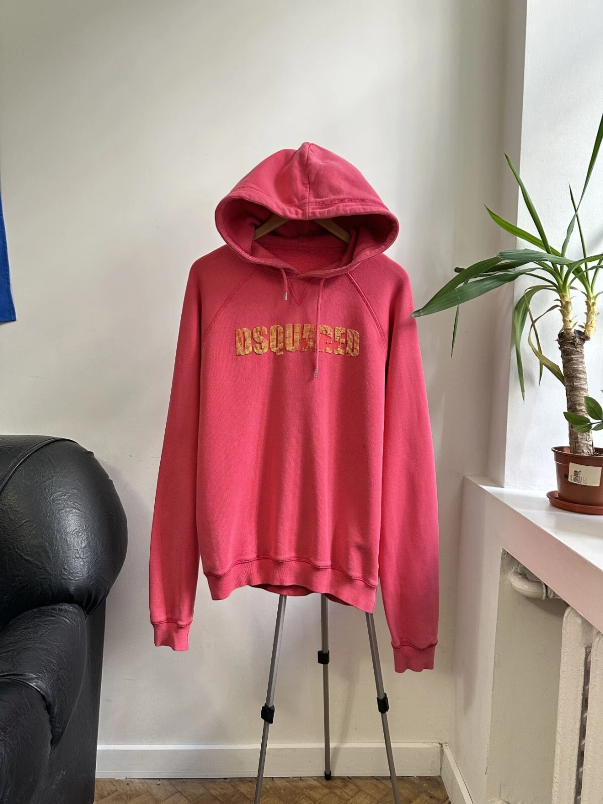 DSQUARED2 Felpa con cappuccio Dsquared rosa cremisi Made in Italy