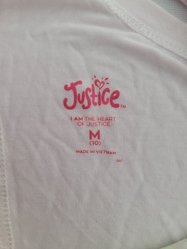 Justice Twist Strap Racerback Flower Graphic Tee Light Pink Size M - Picture 5 of 5