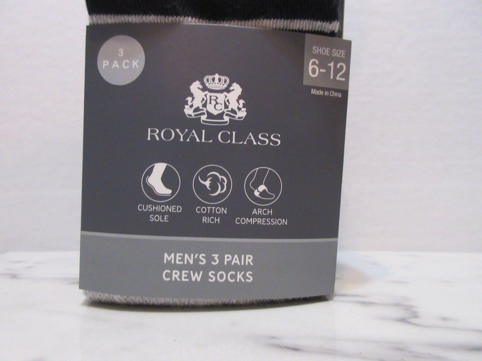 SAOLA Calzini Serra Royal Class 3pz Crew scarpa uomo 6 12 suola ammortizzata compressione arco