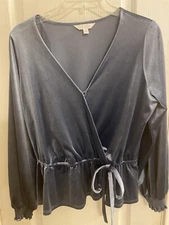 LC Lauren Conrad Women's Top Size Medium - Blue Feels Like Velvet