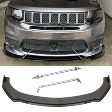 Carbon Fiber Style Front Bumper Lip + Strut Rods For Dodge Durango SXT R/T SRT