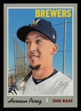 2019 Topps Heritage Hernan Perez #332 Milwaukee Brewers Baseball Card