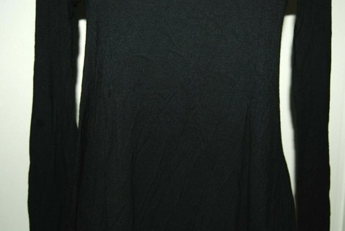 Blue Rain Rayon Black Scoop Neck Long Sleeve Simple A Line Dress Small - Picture 2 of 4