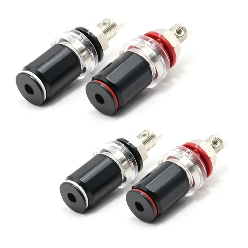 4Pcs 24K Gold Rhodium Plated HiFi Amplifier Speaker Binding Post Socket Terminal - Picture 2 of 17