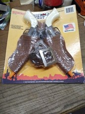 VTG NOS Tootsie toy AMERICAN WEST Double Holster Die Cast toy Cap Guns w/Belt