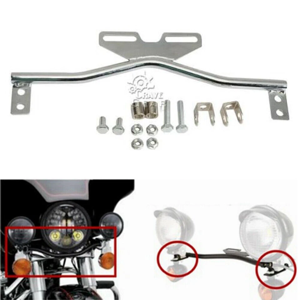Barra de luz cromada para motocicleta Yamaha V-Star XVS 250 650 950 1100 1300 XVZ1300 - Imagem 2 de 4