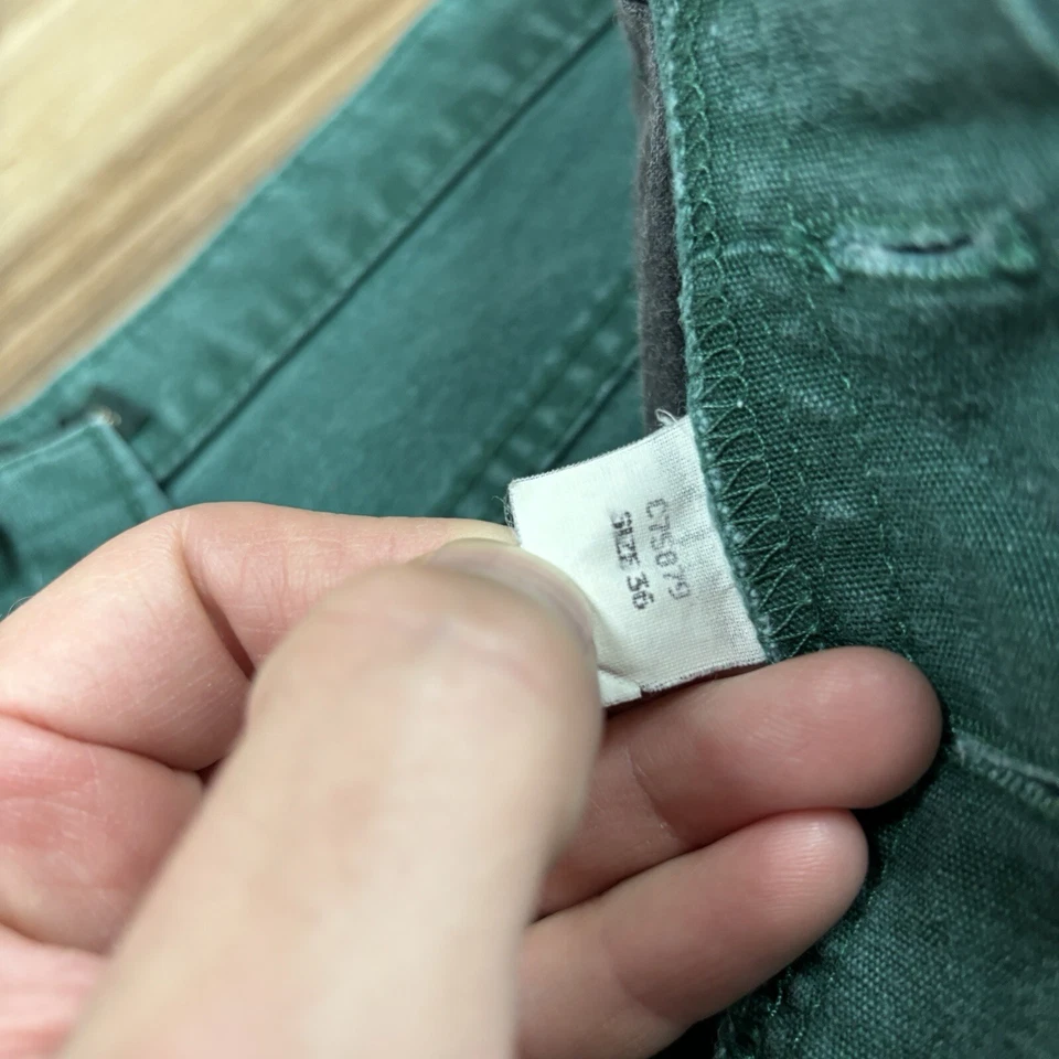 Vintage J Crew Shorts Mens 36 Jorts Jean Shorts Button Fly 90s Green Baggy USA - Image 4 of 4