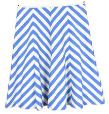 SK17938- TALBOTS Women's Cotton A-Line Skirt Chevron Lined Blue White Size 10