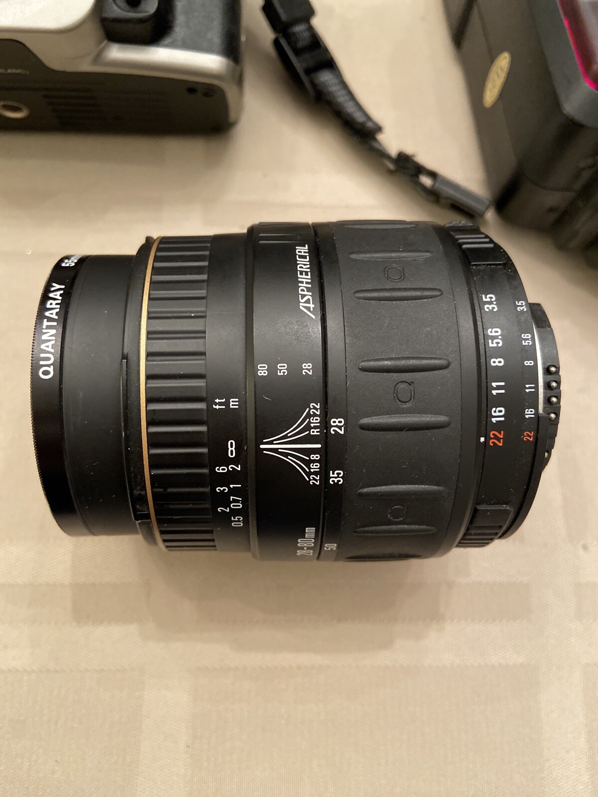 Nikon N65 Camera Body/ Vivitar Flash 636AF/ Quantaray Lens/ Camera Bag