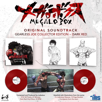 Megalo Box Anime Vinyl Record Soundtrack 2 LP Dark Red + Shikishi