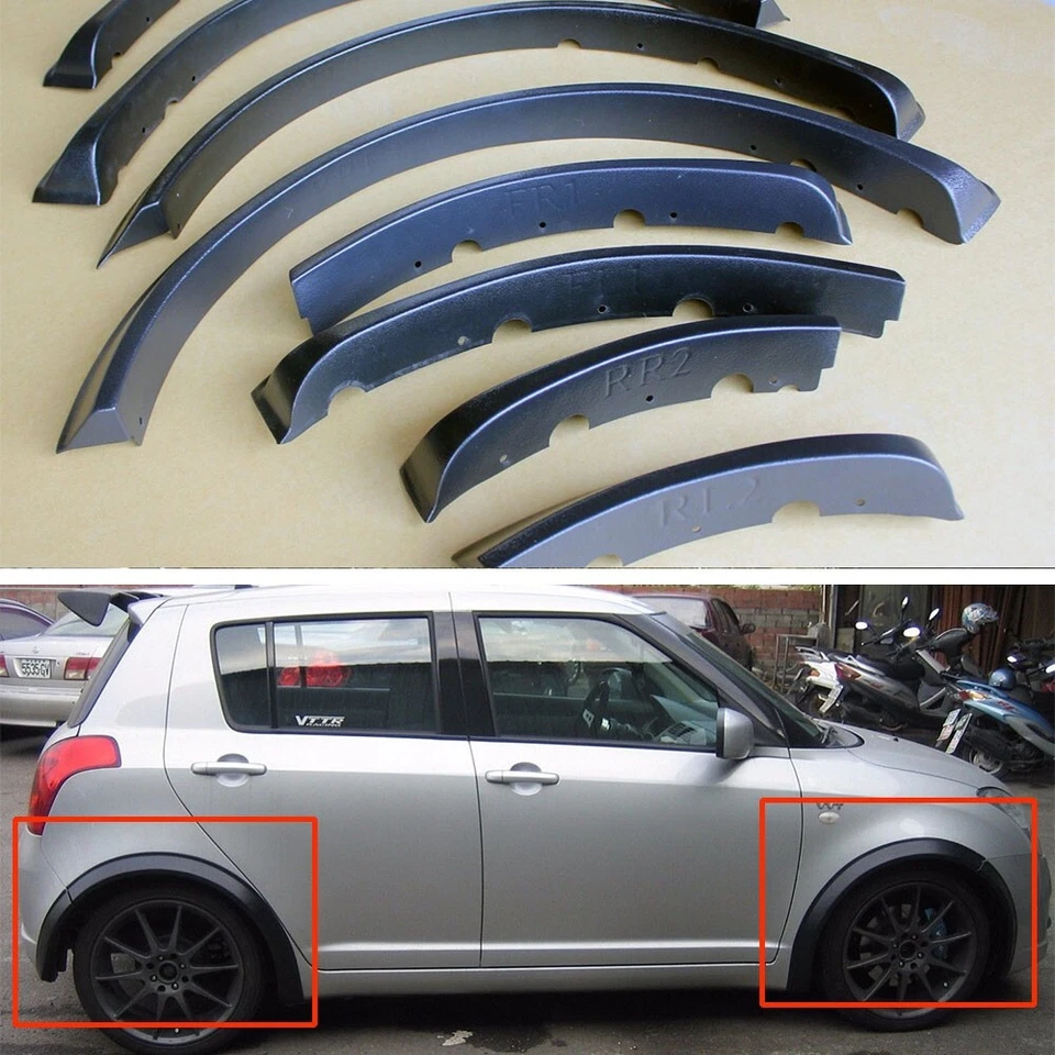 SIDE FENDER FLARE FIT FOR SUZUKI SWIFT HATCHBACK 2005-2010 1SET Foto 2 de 4
