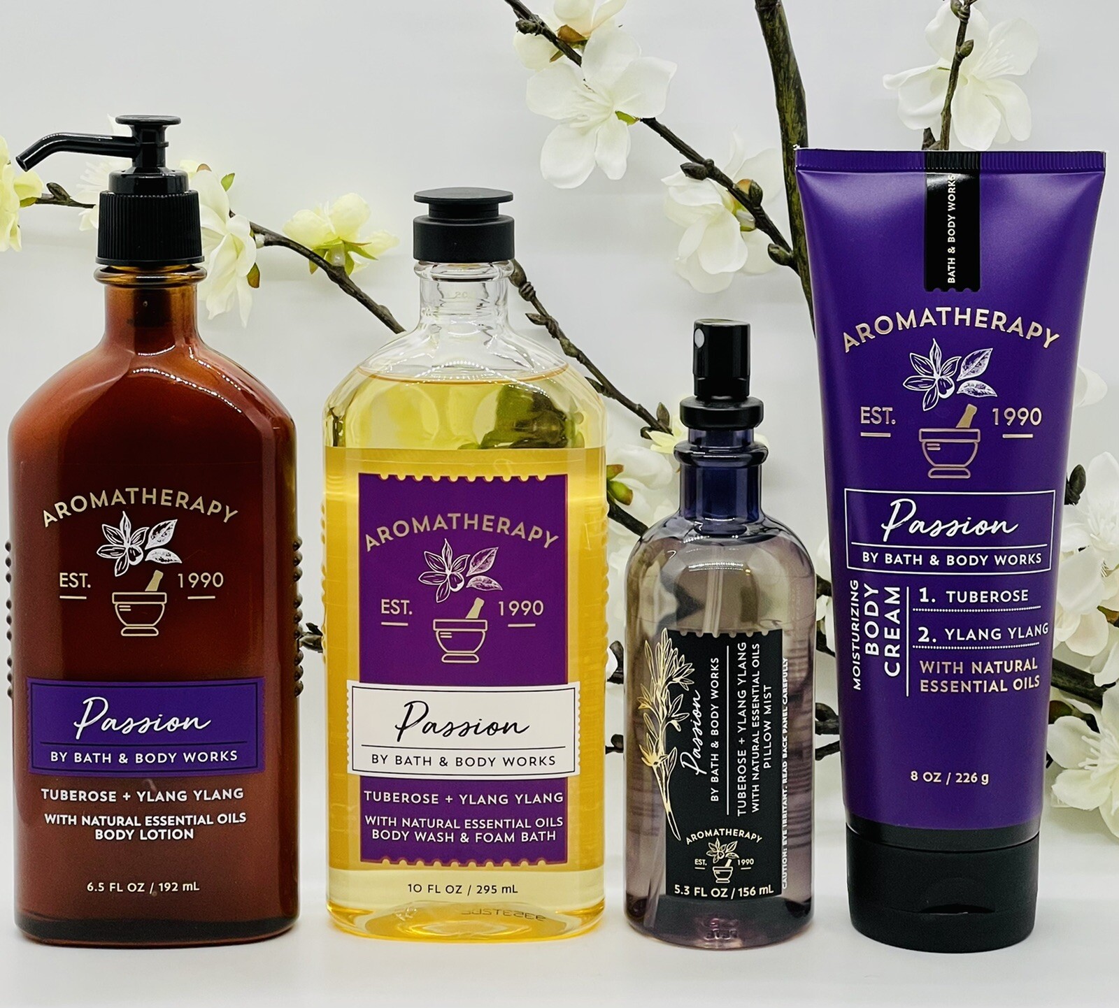 Bath and Body Works Aromatherapy Passion Tuberose Ylang Ylang 4Piece