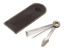 3in1 Smoking Pipe Cleaning Tool Leather Case Steel Tobacco Pipe Reamer, Tamper