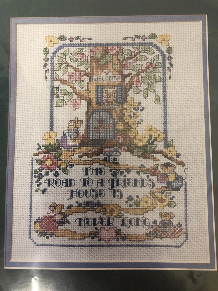 Bucilla Counted Cross Stitch Kit Mouse House Sampler 40776 8 X 10 Friends Tree - Image 2 of 4