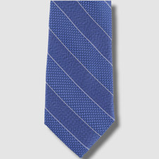  70 Michael Kors Men's Blue Mixed Texture Striped Silk Neck-Tie Size 57 x 3.25