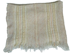 The Weave O' the Irish Afghan Throw Hand Woven Ireland Ivory Pastel  48" X 60" 