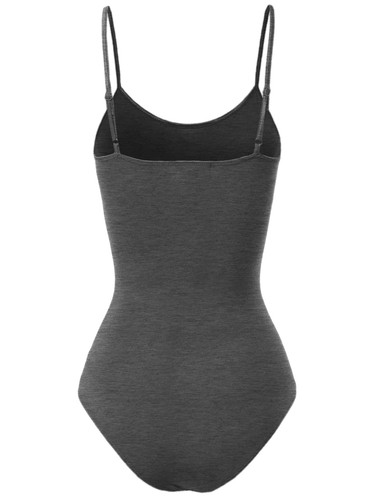 FashionOutfit Women's Solid Crew Neck Adjustable Spaghetti Strap Bodysuit - Picture 10 of 56