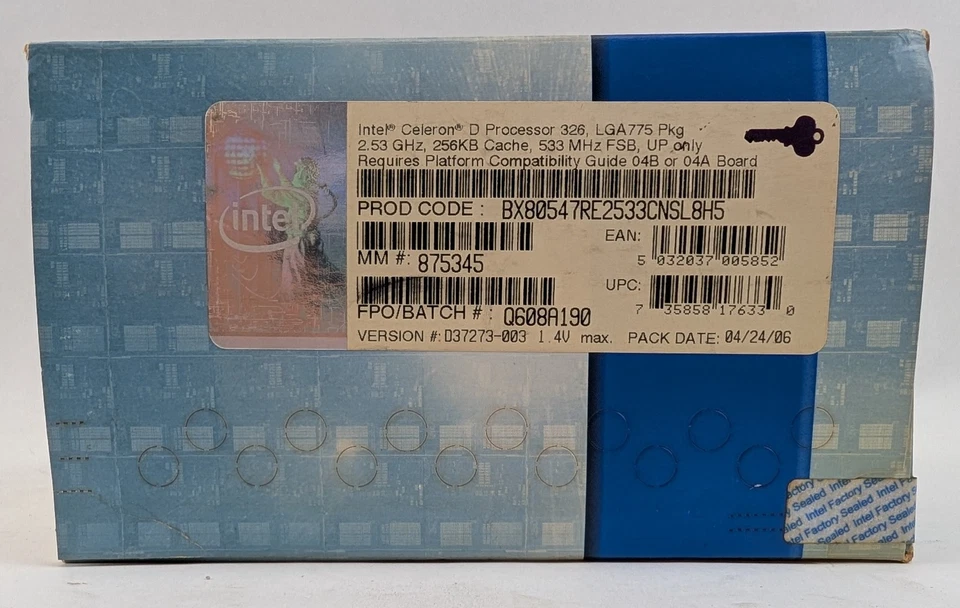 New Intel Celeron D Processor 336 2.80 Ghz 533 Mhz FSB 256 KB L2 Cache w/ Cooler - Image 4 of 4