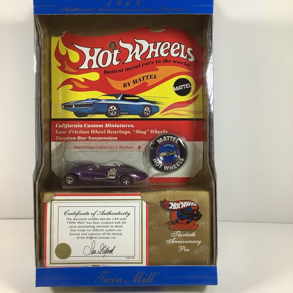 Hot Wheels 1969 Authentic Anniversary Replica 1:64 Purple Twin