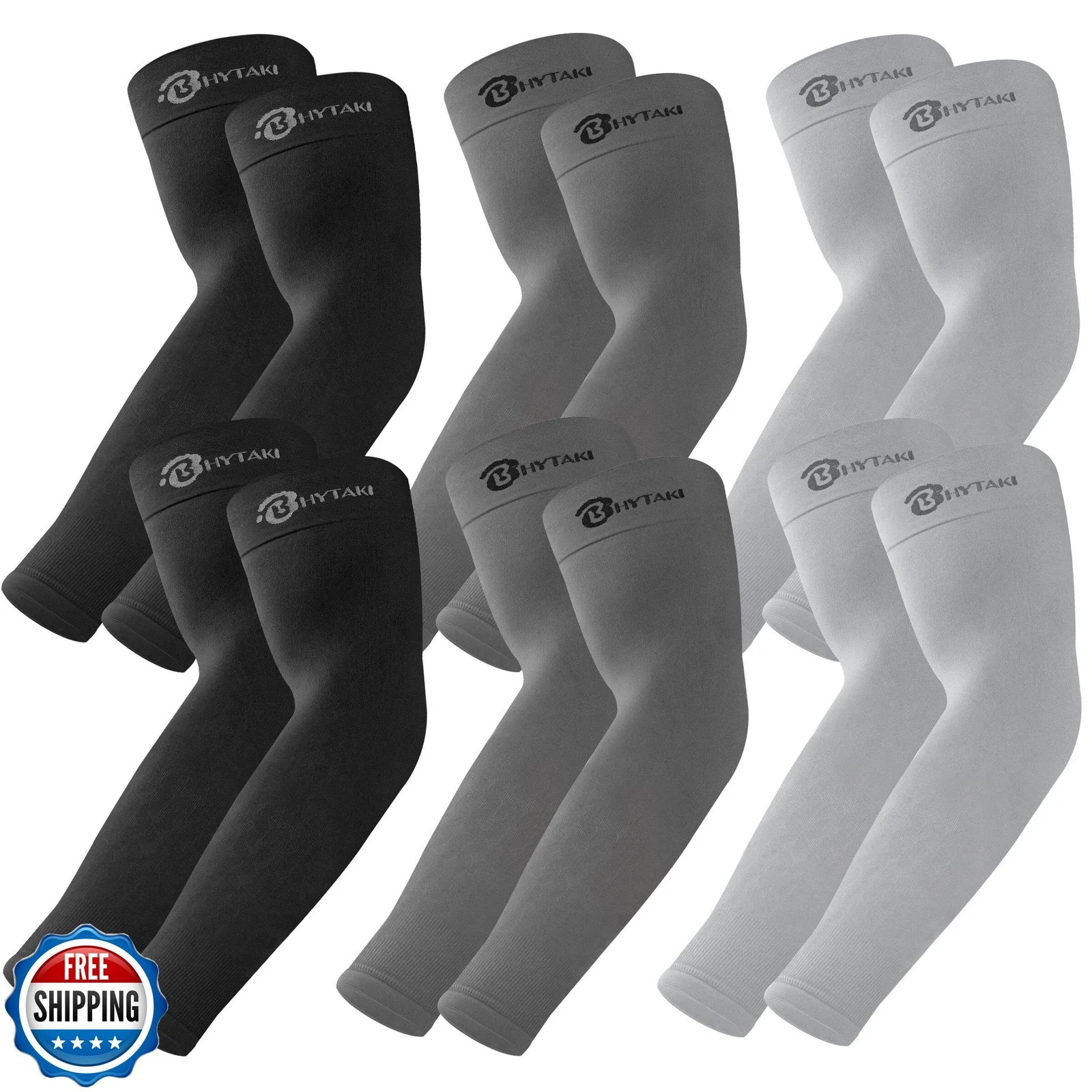 BHYTAKI 6 Pairs UV Sun Protection Arm Sleeves, UPF 50 Sports Cooling Arm Comp
Opens in a new window