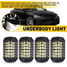 Pure White LED Rock Lights Underglow Underbody Under Car Truck Glow Light EXD