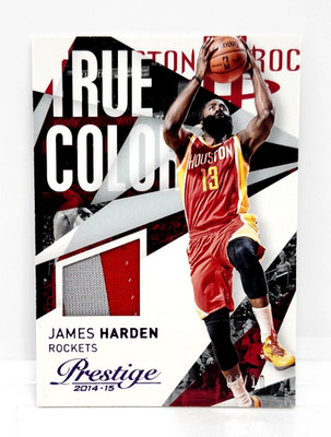 JAMES HARDEN 01/10 JERSEY RELIC ~ 2014-15 PRESTIGE / TRUE COLORS #9 ~ ROCKETS