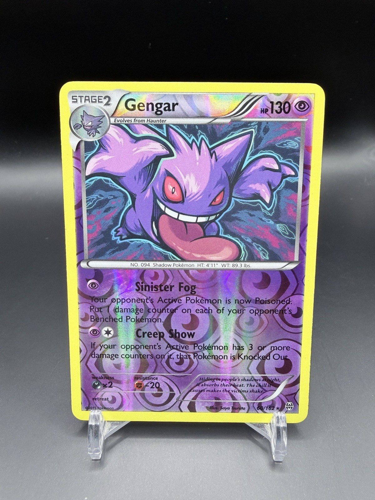 Gengar Reverse Holo Rare XY - BREAKthrough 60/162 Pokemon Card LP Front/MP Back