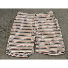 Onia Mens Striped Board Shorts Multi Color Seersucker Swim Trunks Size Medium